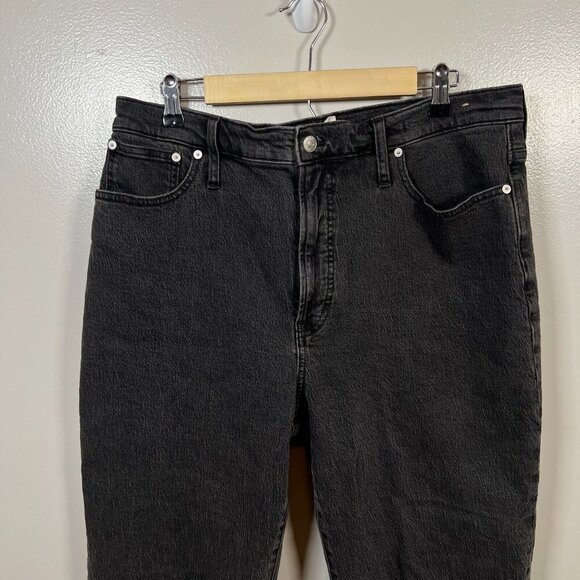 Madewell Perfect Vintage Straight Jeans Size 32 Frayed Hem Lunar Wash Black - Picture 5 of 11